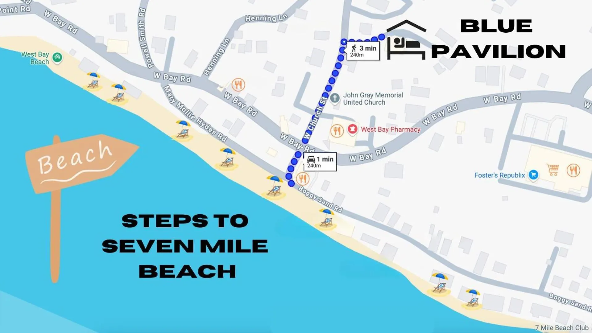 Suite 2A, Blue Pavilion - Steps To Seven Mile Beach -Value, Service, Comfort West Bay